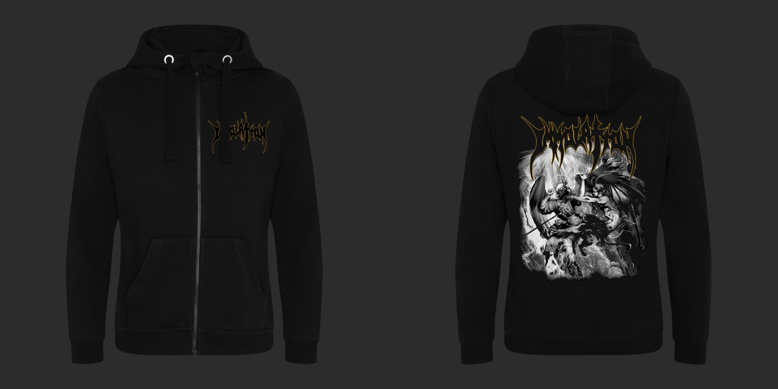 Zip-up Hoodie - Choking Angel | Immolation European E-store